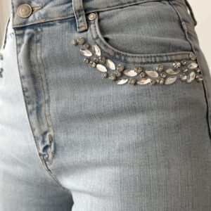 High Waist Pocket Front Pocket Stone Embroidery Detailed LightJeans Pants - Brand: LACARINO - Women & Kids, Baby Clothes Wholesale - TheBS Women