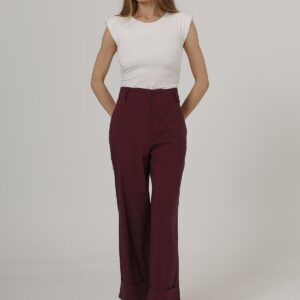 Double Leg Pants - Burgundy - Brand: Reyon - Women & Kids, Baby Clothes Wholesale - TheBS Women