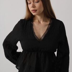 V-Neck Lace Blouse - Brand: Reyon - Women & Kids, Baby Clothes Wholesale - TheBS Women