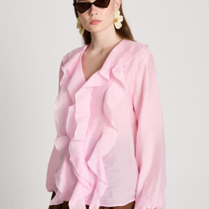 Elegant Buttoned V-Neck Shirt - Brand: First Angels - Women & Kids, Baby Clothes Wholesale - TheBS Women