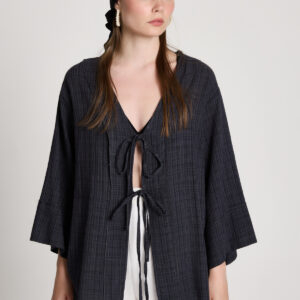 Black Checkered Casual Boho Kimono - Brand: First Angels - Women & Kids, Baby Clothes Wholesale - TheBS Women