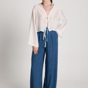 Blue Checkered Palazzo Pants - Brand: First Angels - Women & Kids, Baby Clothes Wholesale - TheBS Women