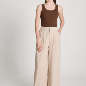 Beige Palazzo Pants High Waist Wide Leg - Brand: First Angels - Women & Kids, Baby Clothes Wholesale - TheBS Women
