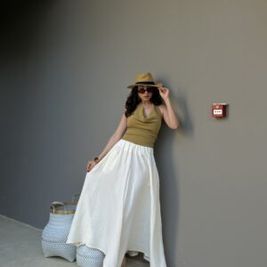 White Boho Asymmetrical Maxi Skirt High Waist - Brand: First Angels - Women & Kids, Baby Clothes Wholesale - TheBS Women