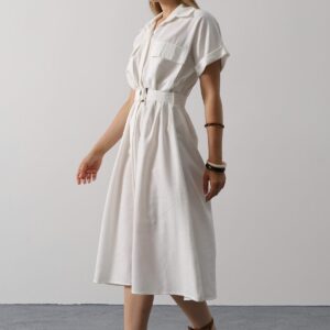 Casual Elegant Midi Shirt Dress - Brand: Reyon - Women & Kids, Baby Clothes Wholesale - TheBS Women