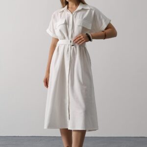 Casual Elegant Midi Shirt Dress - Brand: Reyon - Women & Kids, Baby Clothes Wholesale - TheBS Women