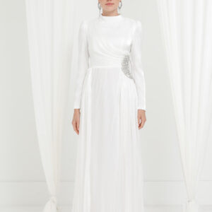 White Elegant Fit And Flare Dress - Brand: Puane - Women & Kids, Baby Clothes Wholesale - TheBS Women