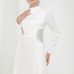 White Elegant Fit And Flare Dress - Brand: Puane - Women & Kids, Baby Clothes Wholesale - TheBS Women