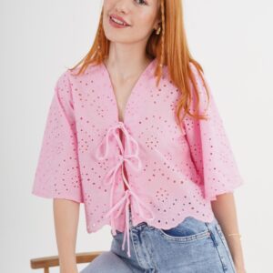 Casual Boho Shirt With Tie Closure - Brand: Lustrin - Women & Kids, Baby Clothes Wholesale - TheBS Women