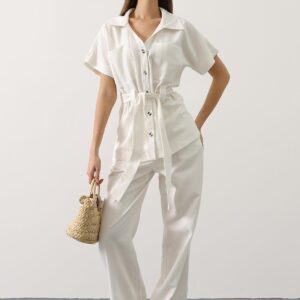 Elegant Buttoned Palazzo Set - Brand: Reyon - Women & Kids, Baby Clothes Wholesale - TheBS Women