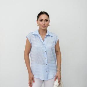 Striped Sleeveless Polo Neck Shirt - Brand: STEPS - Women & Kids, Baby Clothes Wholesale - TheBS Women