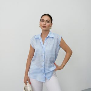 Striped Sleeveless Polo Neck Shirt - Brand: STEPS - Women & Kids, Baby Clothes Wholesale - TheBS Women