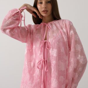 Floral Elegant Casual Shirt With Tie Closure - Brand: Reyon - Women & Kids, Baby Clothes Wholesale - TheBS Women