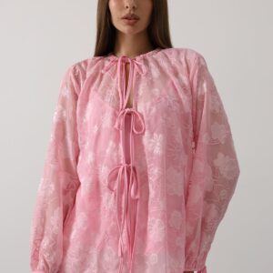 Floral Elegant Casual Shirt With Tie Closure - Brand: Reyon - Women & Kids, Baby Clothes Wholesale - TheBS Women