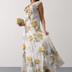 White Boho Flared Maxi Skirt - Brand: Reyon - Women & Kids, Baby Clothes Wholesale - TheBS Women