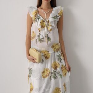 White Boho Flared Maxi Skirt - Brand: Reyon - Women & Kids, Baby Clothes Wholesale - TheBS Women