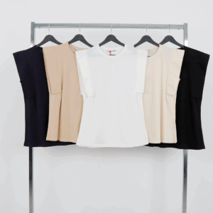 Beige Casual Tshirt With Round Neck And Regular Fit - Brand: Cream Rouge - Women & Kids, Baby Clothes Wholesale - TheBS Women