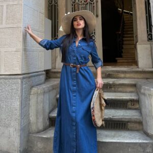 Maxi Shirt Dress With Notched Neck - Brand: XLove - Women & Kids, Baby Clothes Wholesale - TheBS Women