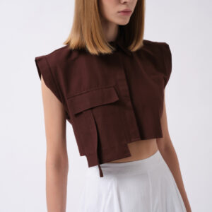 Slim Fit Polo Neck Crop Shirt - Brand: Black Fashion - Women & Kids, Baby Clothes Wholesale - TheBS Women