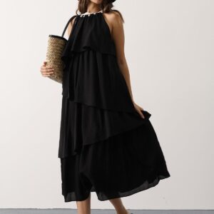Boho Maxi Halter Neck Smock Dress - Brand: Reyon - Women & Kids, Baby Clothes Wholesale - TheBS Women