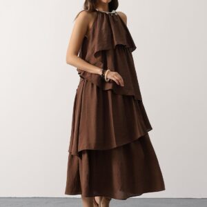 Boho Maxi Halter Neck Dress - Brand: Reyon - Women & Kids, Baby Clothes Wholesale - TheBS Women