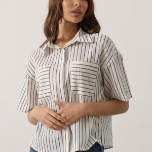 White Striped Casual Formal Shirt - Brand: Reyon - Women & Kids, Baby Clothes Wholesale - TheBS Women
