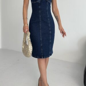 Blue Sexy Sleeveless Bodycon Dress With Square Neck - Brand: XLove - Women & Kids, Baby Clothes Wholesale - TheBS Women