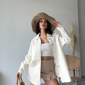 Casual Oversized Shirt With Notched Neck - Brand: XLove - Women & Kids, Baby Clothes Wholesale - TheBS Women