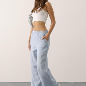 Blue Palazzo Casual Sport Pants - Brand: Reyon - Women & Kids, Baby Clothes Wholesale - TheBS Women