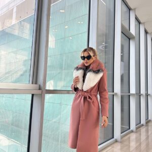 Pink Elegant Long Wrapover Coat - Brand: My Jest Fashion - Women & Kids, Baby Clothes Wholesale - TheBS Women