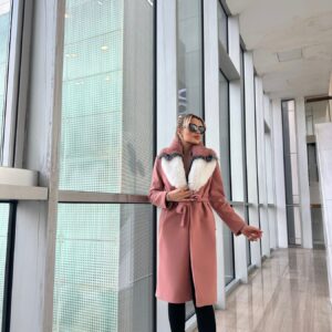 Pink Elegant Long Wrapover Coat - Brand: My Jest Fashion - Women & Kids, Baby Clothes Wholesale - TheBS Women