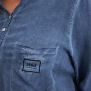 Blue Casual Plus Size Blouse With Grandad Neck - Brand: RMG - Women & Kids, Baby Clothes Wholesale - TheBS Women