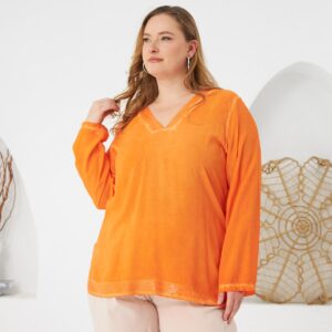 Plus Size Elegant V-Neck Blouse - Brand: RMG - Women & Kids, Baby Clothes Wholesale - TheBS Women