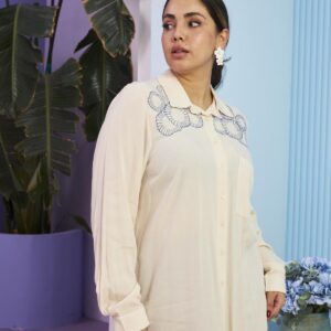 Beige Modest Plus Size Casual Shirt - Brand: RMG - Women & Kids, Baby Clothes Wholesale - TheBS Women