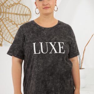 Black Casual Plus Size Letter Print Tshirt - Brand: RMG - Women & Kids, Baby Clothes Wholesale - TheBS Women