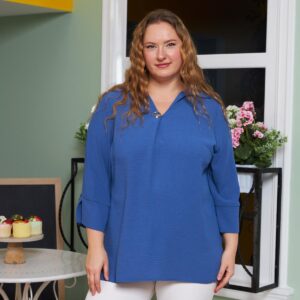 Blue Plus Size Casual Elegant Blouse - Brand: RMG - Women & Kids, Baby Clothes Wholesale - TheBS Women