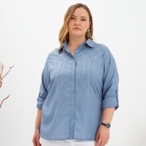 Blue Checkered Plus Size Shirt - Brand: RMG - Women & Kids, Baby Clothes Wholesale - TheBS Women