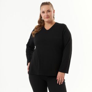 Plus Size V-Neck Elegant Blouse - Brand: RMG - Women & Kids, Baby Clothes Wholesale - TheBS Women