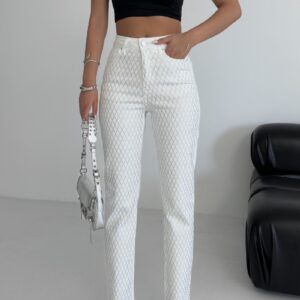 Checkered High Waist Cigarette Jeans - Brand: XLove - Women & Kids, Baby Clothes Wholesale - TheBS Women