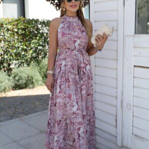 Pink Sleeveless Boho Paisley Blazer Dress - Brand: Cream Rouge - Women & Kids, Baby Clothes Wholesale - TheBS Women