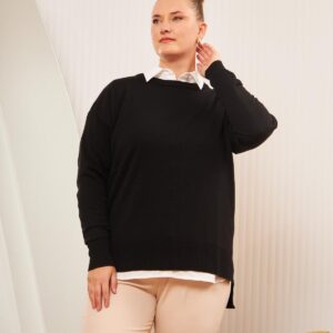 Oversized Fit Blouse With Round Neck - Brand: RMG - Women & Kids, Baby Clothes Wholesale - TheBS Women