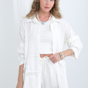 White Oversized Casual Buttoned Shirt - Brand: SOUL - Women & Kids, Baby Clothes Wholesale - TheBS Women