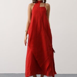 Slip Dress With Halter Neck And Cap Sleeves - Brand: Reyon - Women & Kids, Baby Clothes Wholesale - TheBS Women