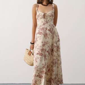 Beige Boho Slip Maxi Dress With Sweetheart Neck - Brand: Reyon - Women & Kids, Baby Clothes Wholesale - TheBS Women