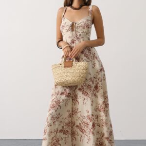 Beige Boho Slip Maxi Dress With Sweetheart Neck - Brand: Reyon - Women & Kids, Baby Clothes Wholesale - TheBS Women