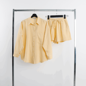 Beige High Waist Sweat Shorts With Drawstring - Brand: Cream Rouge - Women & Kids, Baby Clothes Wholesale - TheBS Women