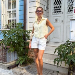 White Casual Boho Bermuda Shorts - Brand: Levure - Women & Kids, Baby Clothes Wholesale - TheBS Women