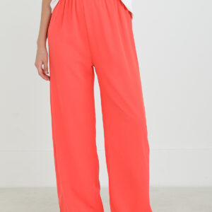 Orange Palazzo Pants Wide Leg Mid Waist Long - Brand: Puane - Women & Kids, Baby Clothes Wholesale - TheBS Women