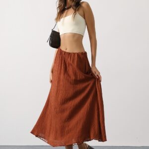 Flared Maxi Skirt With Striped Pattern - Brand: Reyon - Women & Kids, Baby Clothes Wholesale - TheBS Women