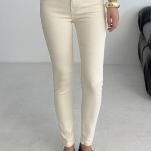 Beige Mom Jeans With High Waist Skinny Leg - Brand: XLove - Women & Kids, Baby Clothes Wholesale - TheBS Women